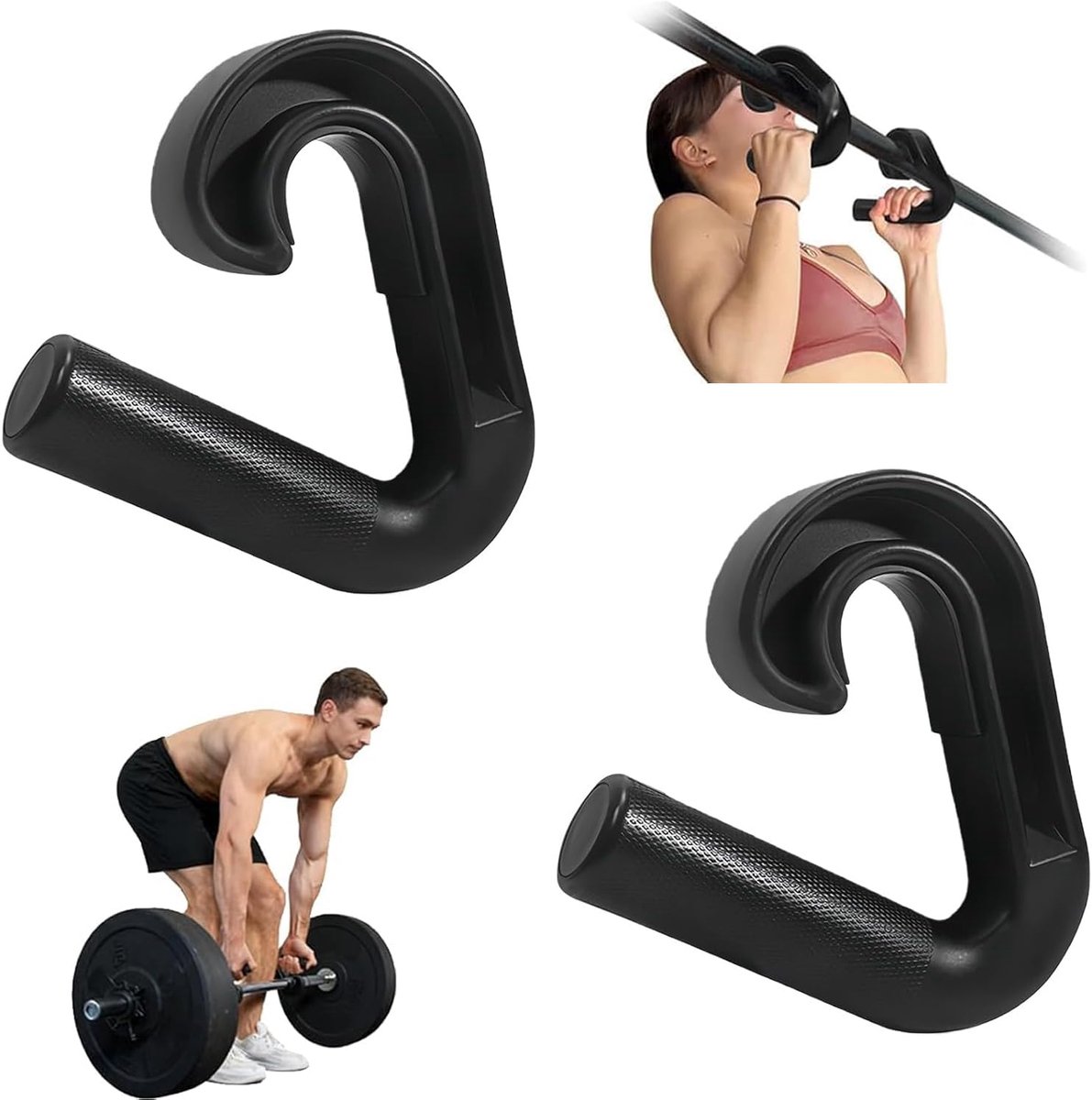 SnelShoppen - 2 x Dubbele D-handgrepen voor Fitness, Neutrale Handgreep 90 Graden, Toebehoren voor Optrekstang, Fitnesskabel, Halters en Weerstandsban