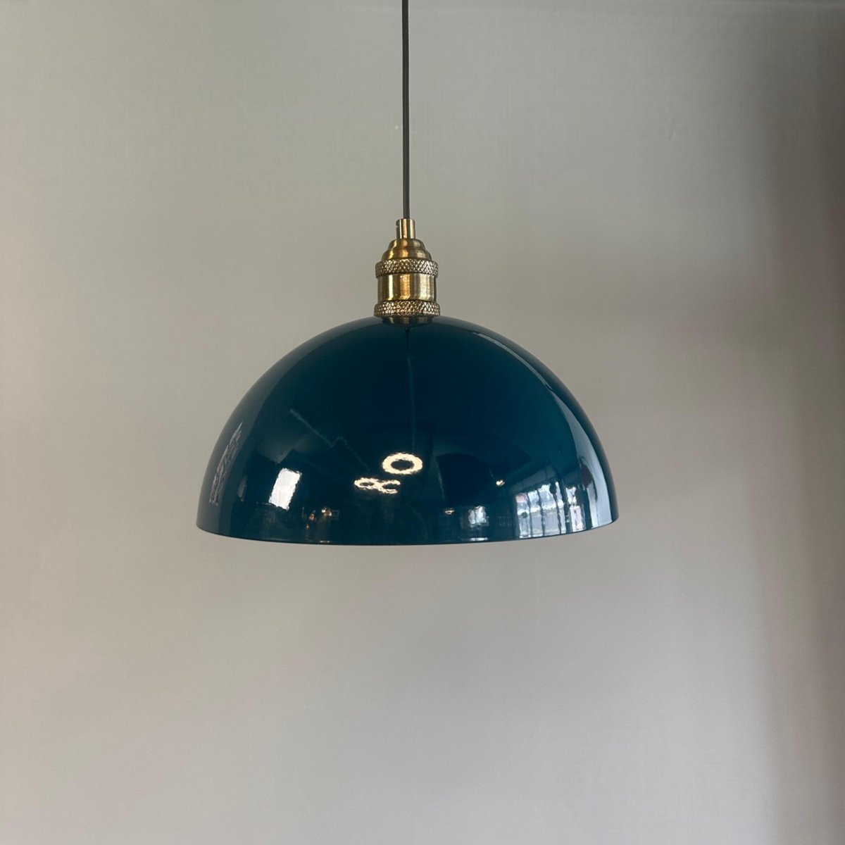 Bamyum Yimpi hanglamp, industriële Modern stijl, Ø30 cm, blauw metalen lamp