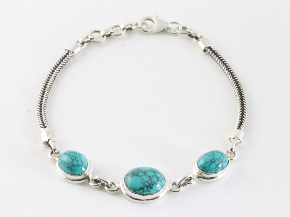 Zilveren armband met turkoois