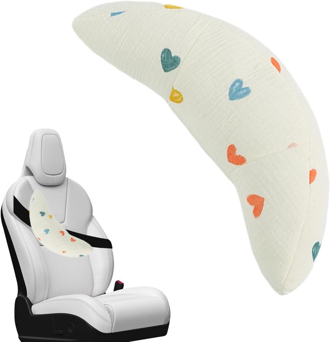 Gordelkussen voor kinderen - Autogordel kussen - Comfortabel reizen - Zachte draagbare ondersteuning - 35 x 12 x 5 cm