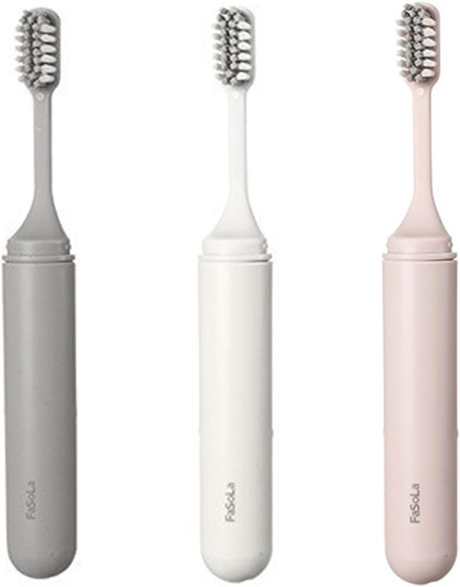 SnelShoppen - Reiskwasten, 3-Pack Vouwbare Tandenborstels, Tandverzorging voor Kinderen en Volwassenen, Draagbare Zachte Tandenborstels voor Reizen, K