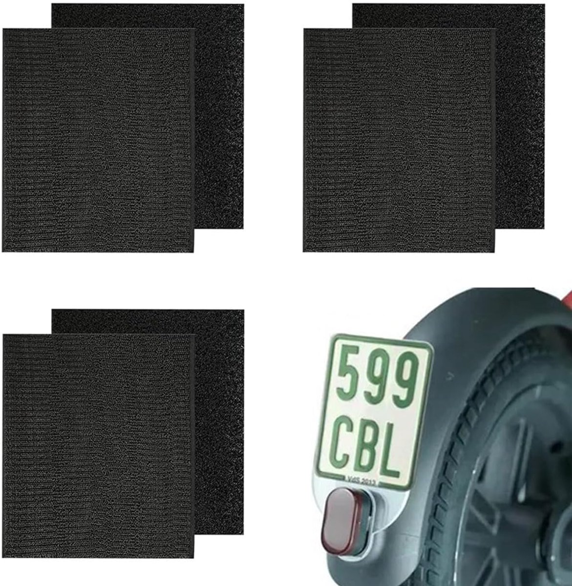 3 Pairs of Self-Adhesive Number Plate Holders for E-Scooter, License Plate Holder, Accessories for E-Scooter and Moped - ShopVlot