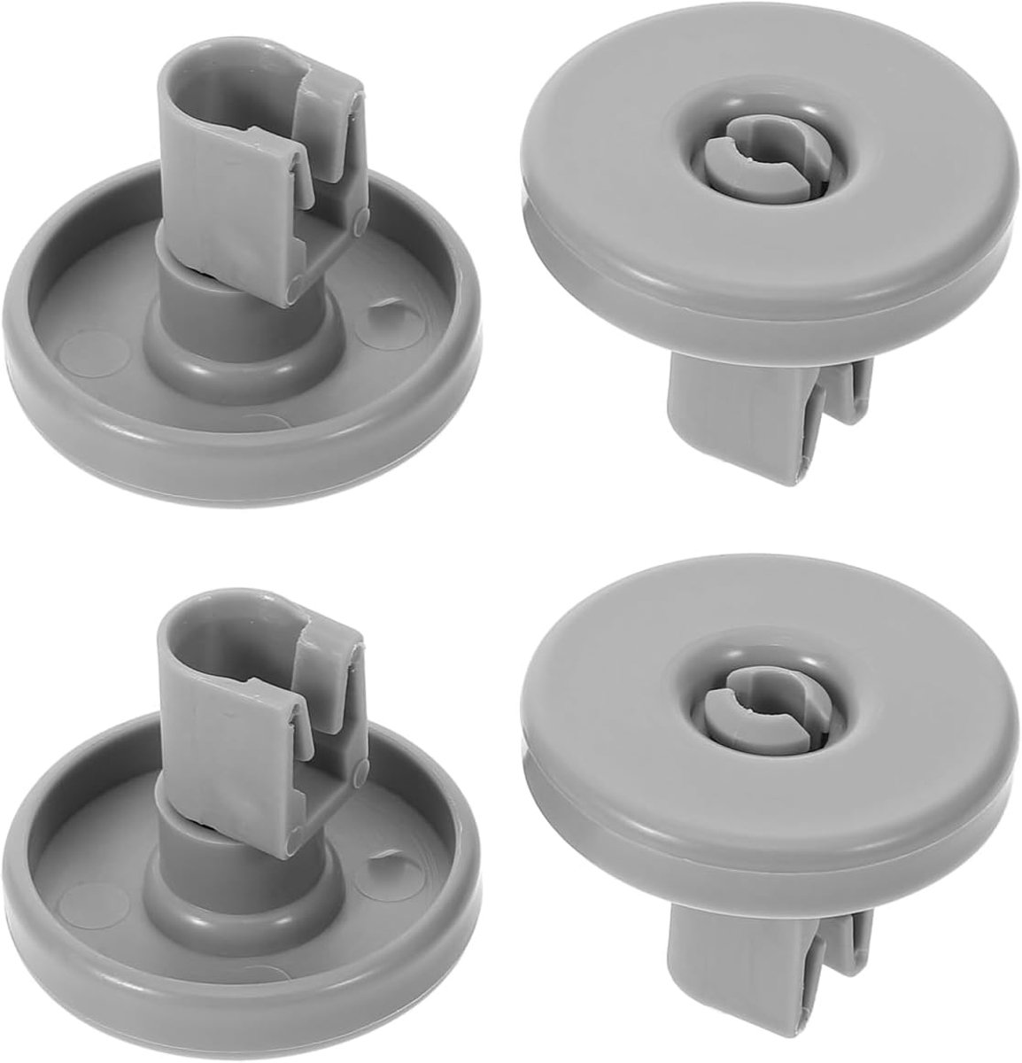SnelShoppen - 4 stuks Vaatwasseraccessoires Wielen voor Vaatwasser, Onderwals, Tovenaar, Leegmaken, Onderste Riemschijf, Grijs Plastic voor Eenvoudige