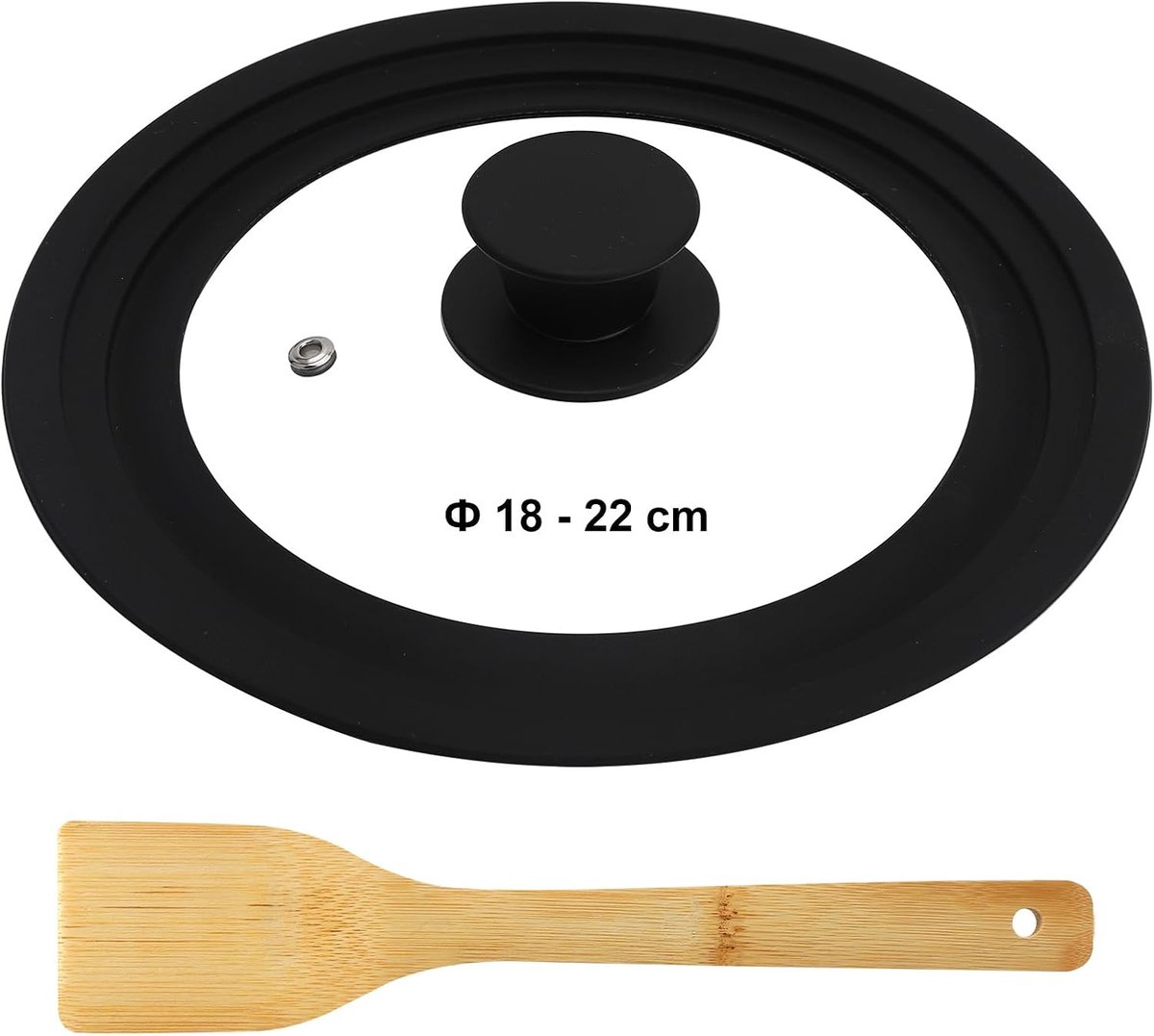 SnelShoppen - Universele Deksel, Multifunctionele Pan Deksel, Hittebestendige Lids, Universele Glazen Deksel, Pan Deksel voor 18-20-22 cm, Geschikt vo