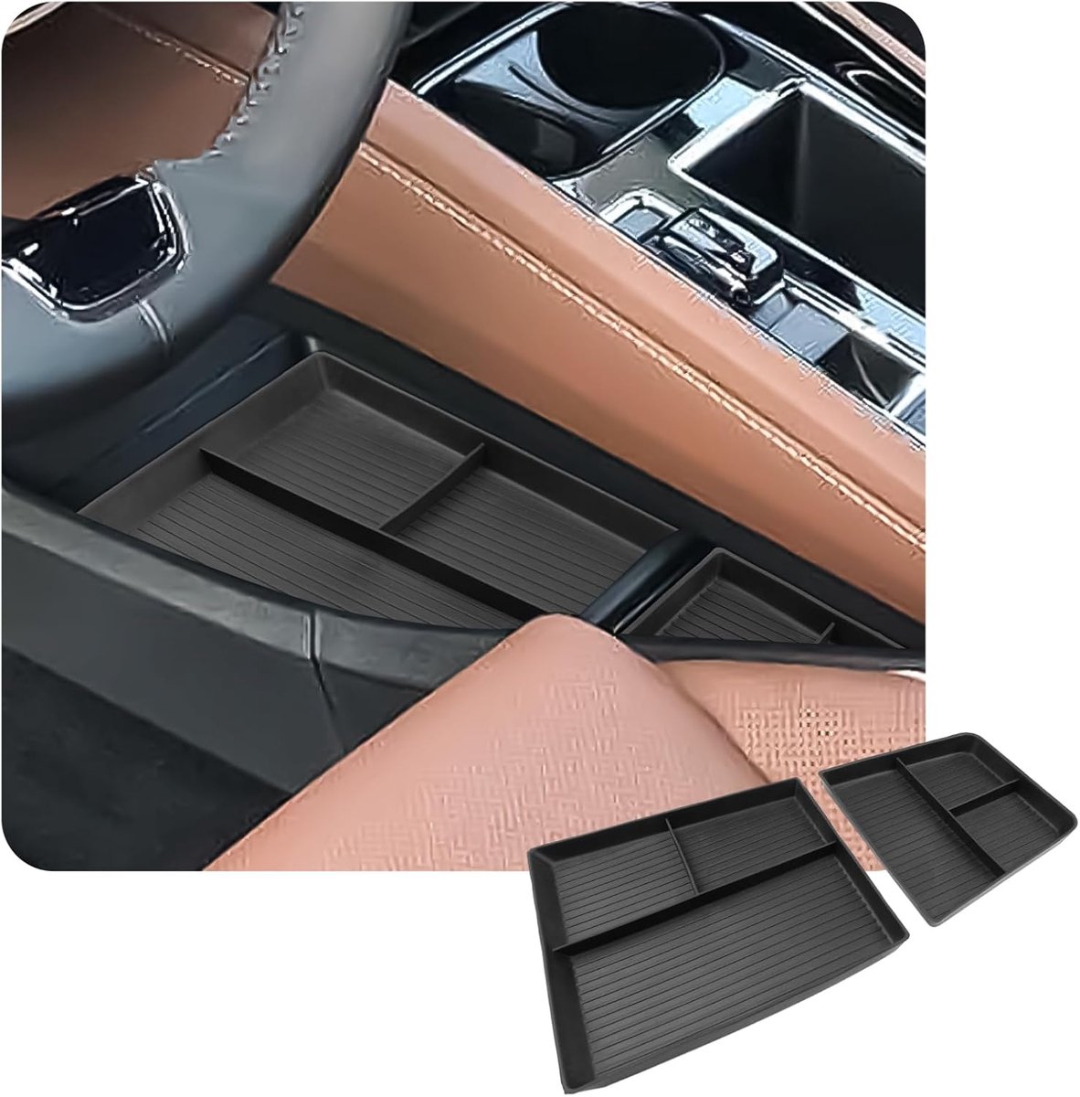 SnelShoppen - Center Console Organizer Skoda Elroq 2024 2025 2026 - Opbergbox voor Handschoenenvak - Auto Accessoires Sportline - Ruimtebesparend en P