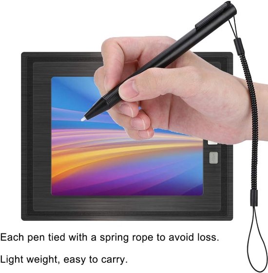 SnelShoppen - Pen met veerriem voor krasbestendig touchscreen, resistieve aanraakpen voor POS, PDA, navigatieapparaten, hoge gevoeligheid, ideaal voor — afbeelding 2