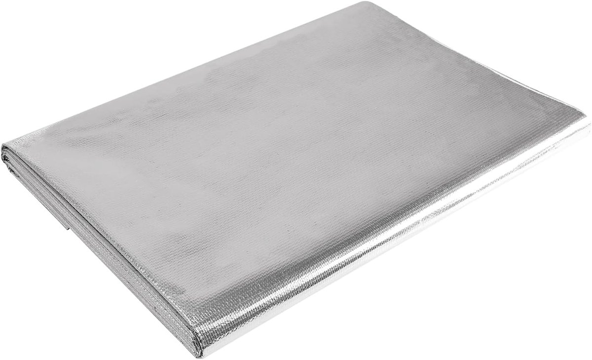 Aluminised Heat Protection Mat, 60 x 3 m, Self-Adhesive Adhesive Backing, Aluminium Fiberglass, Heat Protection Film - ShopVlot