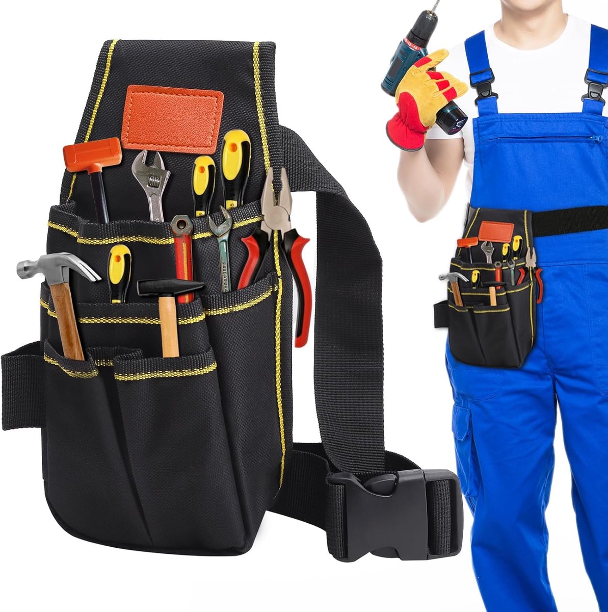 SnelShoppen - 600D Oxford Gereedschapsriem - Multifunctionele Tool Belt voor Houtbewerkers en Elektriciens - Waterdicht en Slijtvast - Organisator voo