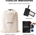Katoenen dustbag, bagagelabel en premium sticker set voor DAKOZO koffers.