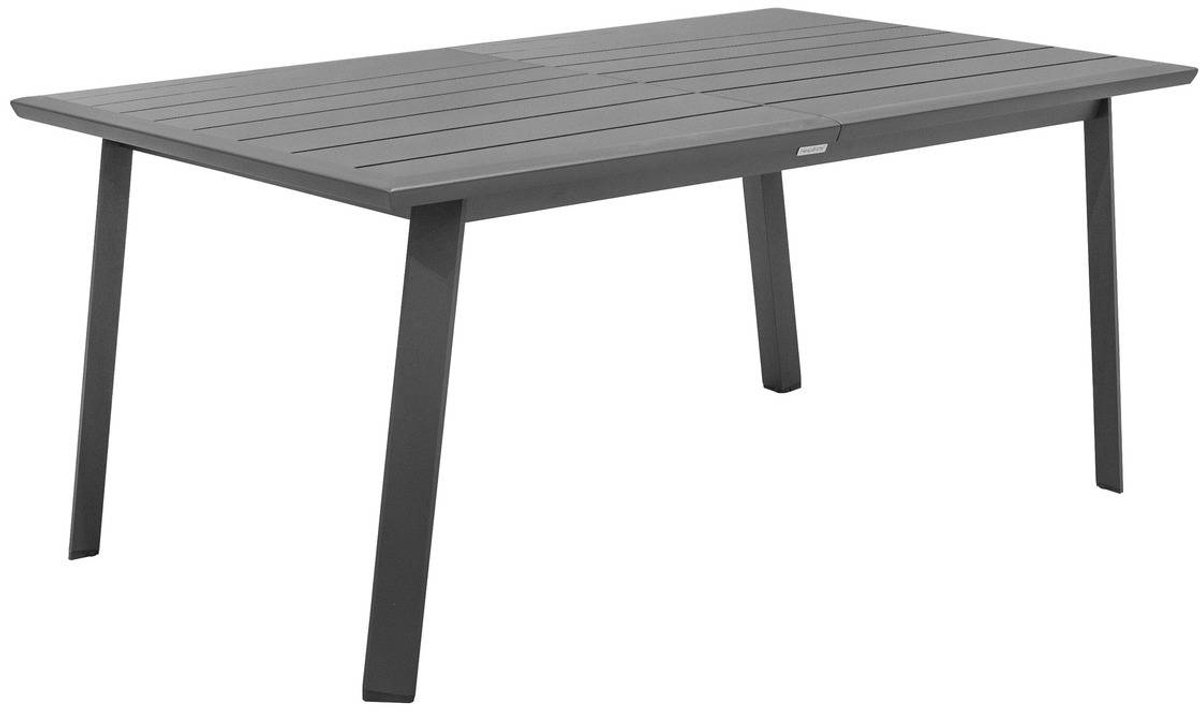 Uitschuifbare tuintafel voor 10 personen van aluminium met houteffect PAVANE