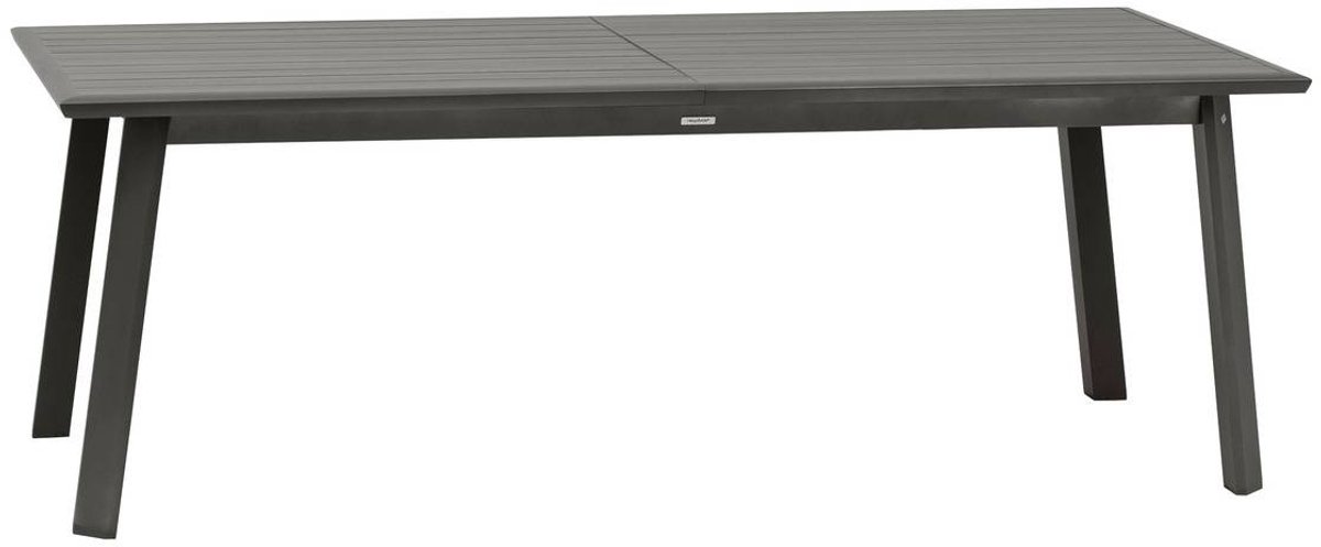 Uitschuifbare tuintafel voor 12 personen van aluminium met houteffect PAVANE