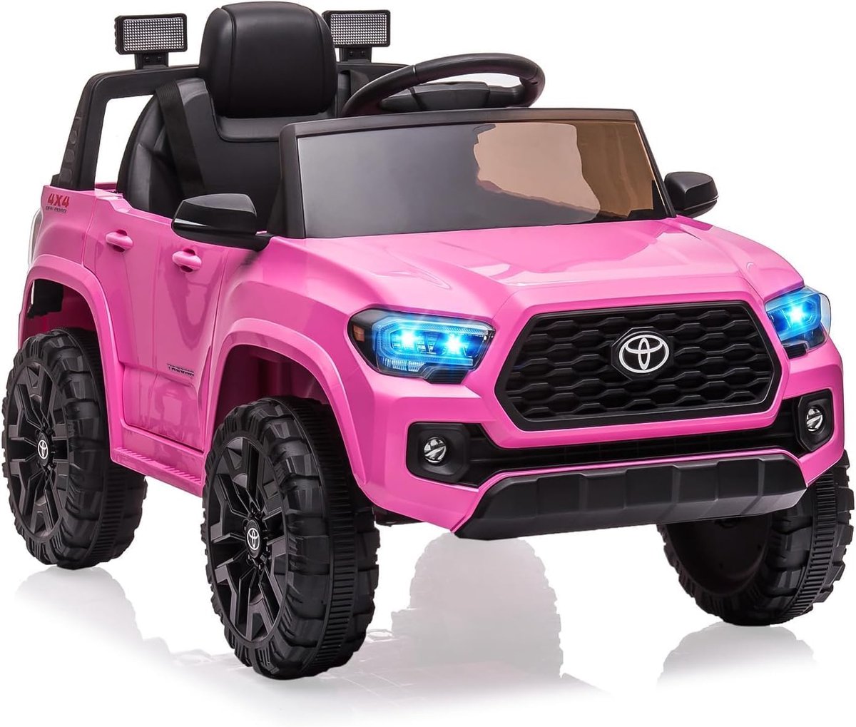 Triumpunpre - Elektrische kinderaudio Toyota 12V - afstandsbediening veiligheidsgordel LED verlichting speelgoedvoertuig - 3 tot 8 jaar Roze
