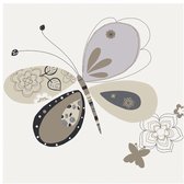 Behang Vlinders - Grijs Wit - Kinderbehang - Papierbehang - Speelkamer - Kinderkamer - 0,53 x 10,05M. - Cozz Kidz
