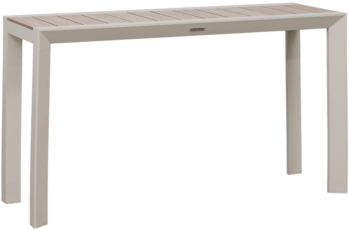 Tuintafel voor 2 personen van aluminium met houtlook ÉVASION
