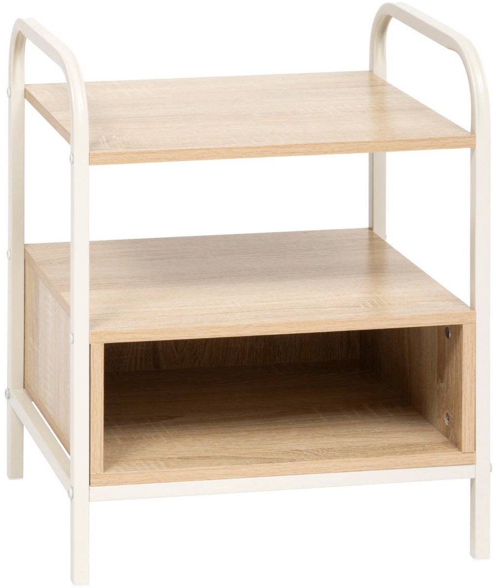 Atmosphera Curvy Nachtkastje met plank en nis - 40x30x50cm - Beige