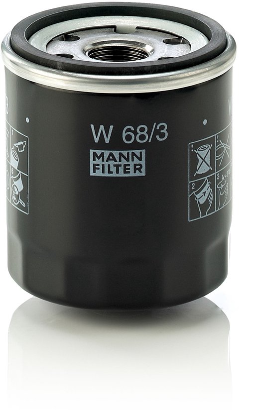 MANN-FILTER Oliefilter W 68/3 | OEM 90915-10003 | 90915-YZZJ1 | 15601-13011 | Toyota Corolla E8 E10 E12, Celica, Carina, Starlet, Suzuki Grand Vitara, John Deere X-Serie, Iseki