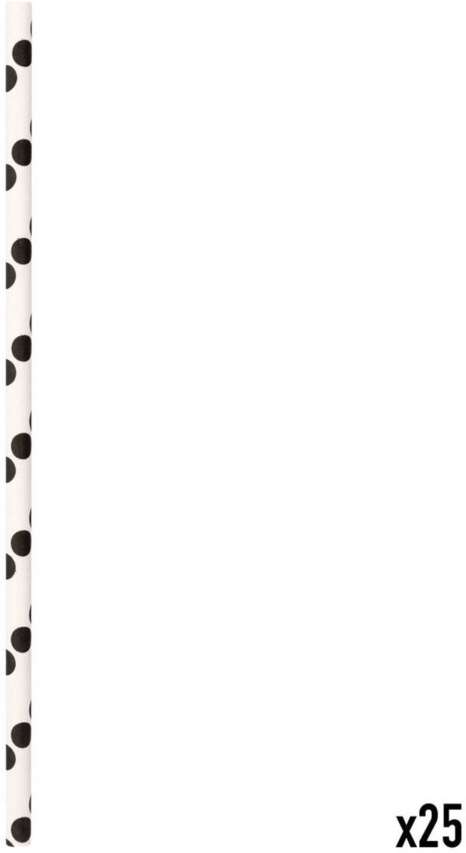 Papieren rietjes met stippen x25