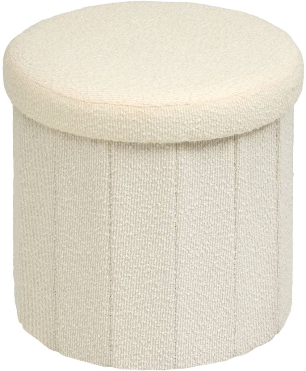 Pouf Fink rond pliable D.38cm blanc