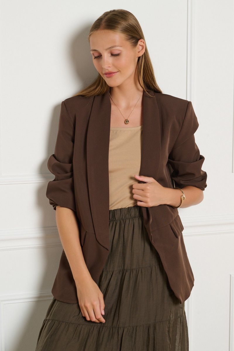 LolaLiza Blazer V Blazo 09101241 Brown Dark Chocolate Dames Maat - W38