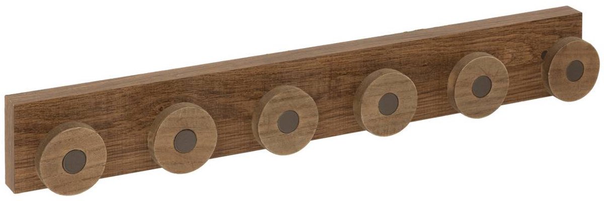 Wandkapstok met 6 haken van hout in industrieel design COME