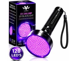 Vestifex® UV Zaklamp XL - 128 Ultraviolet LED's 395nm - Blacklight Lamp - Detector Urine, Vals Geld en overige Vlekken
