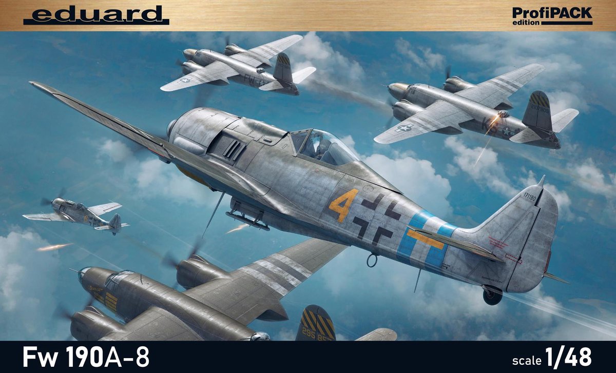 Eduard Modelbouwpakket Vliegtuigen - 82147 Focke-Wulf Fw 190A-8 - ProfiPACK Edition - Duits Jachtvliegtuig Plastic - 1:48 - Modelbouw