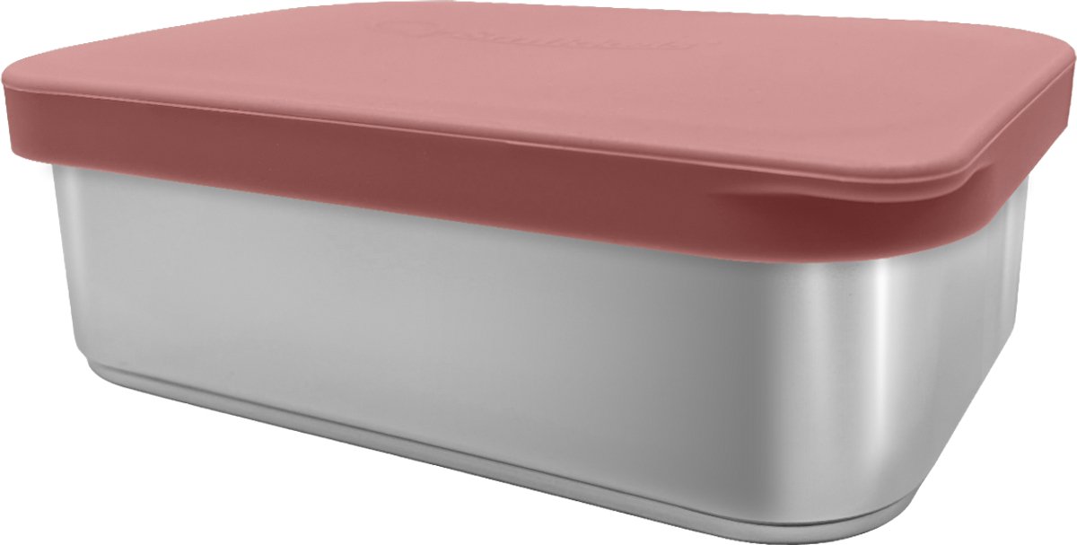 Smikkels - RVS lunchbox Daily Basic - kind - Broodtrommel school - 900ml - Duurzaam 304 RVS (18/8) - Roze - Brooddoos