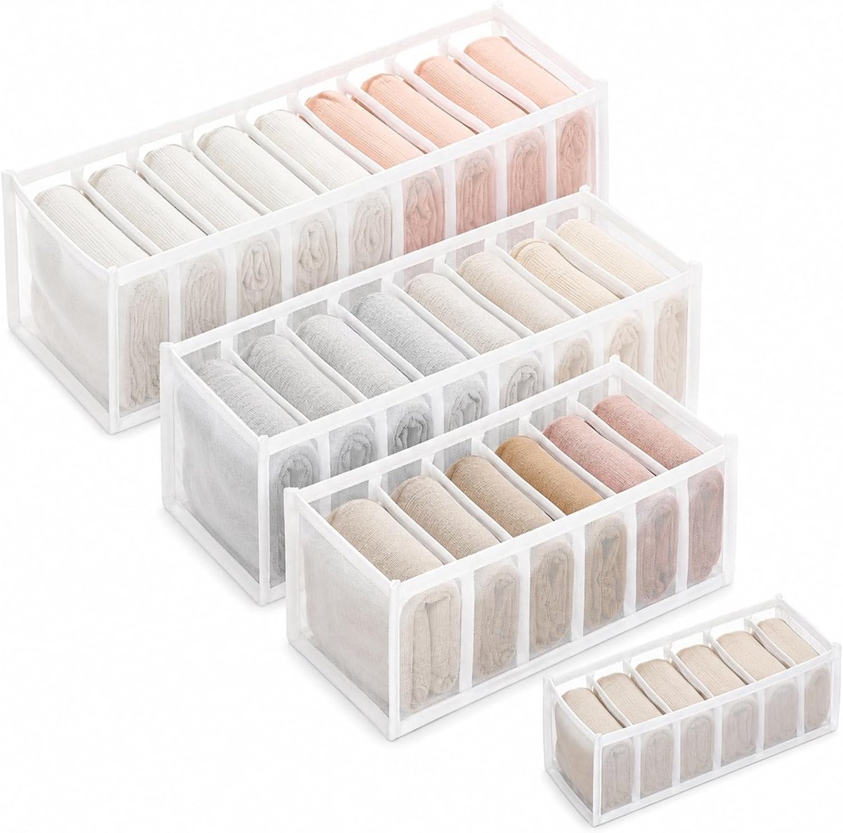 Vouwbare 3-delige lade-organizer voor sokken, ondergoed, babykleding en stropdassen - Ideaal voor opbergruimte en rommelbestrijding in huis