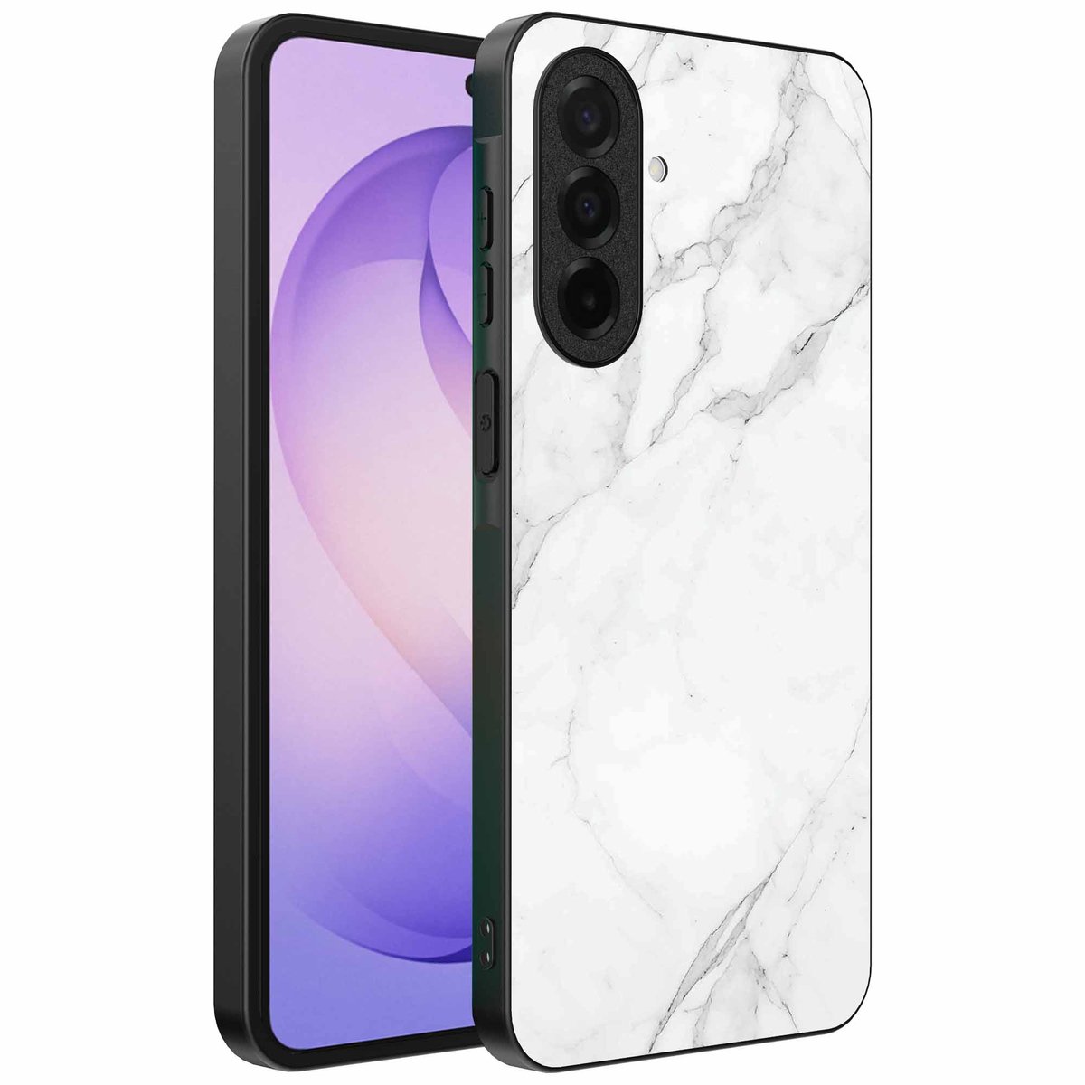 Geschikt voor Samsung Galaxy S26 Telefoonhoesje met Wit Marmer Opdruk - TPU Backcover Case White Marble Design - Wit - Smartphonica geschikt voor Samsung Galaxy S26