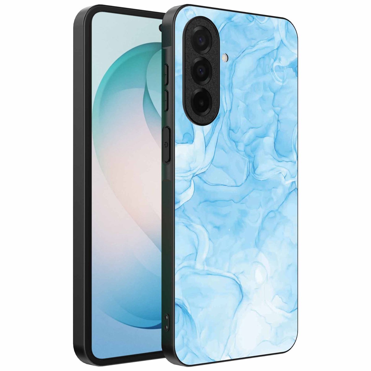 Geschikt voor Samsung Galaxy S26 Plus Telefoonhoesje met marmer opdruk - TPU backcover case marble design - Lichtblauw - Smartphonica geschikt voor Samsung Galaxy S26 Plus