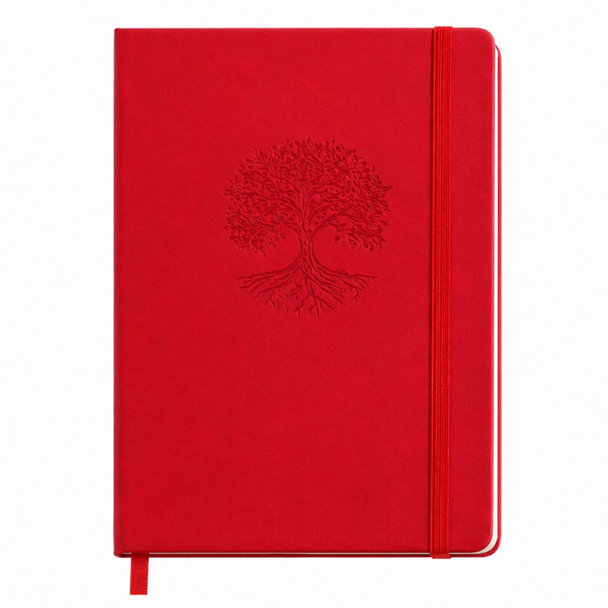 Bobypet - A5 Dotted Grid Notebook - Luxe PU Lederen Notitieboek - Puntjes Grid Journal voor School, Werk & Bullet Journaling - rood