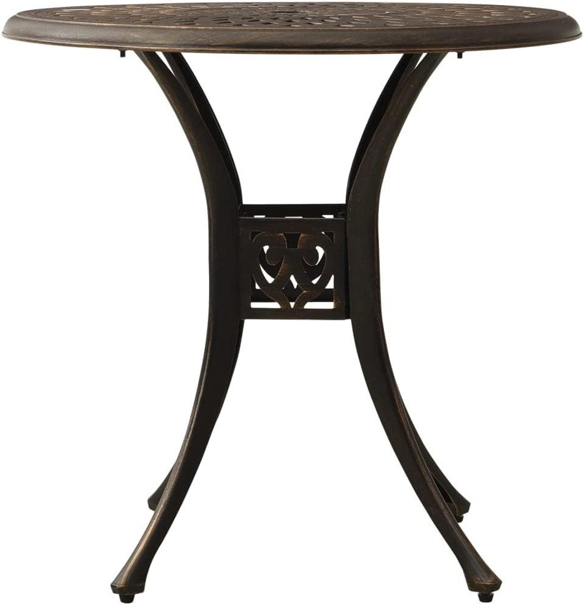 Tuintafel - Terrastafel Buiten - Buiten Eten - Parasolgat - 78 x 72 cm - Brons