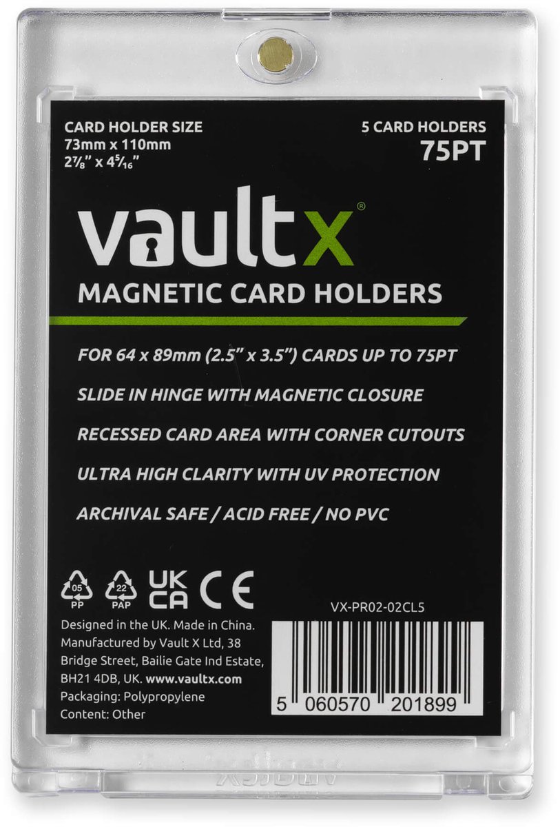 Vault X Magnetische Kaartenhouders 75pt voor Trading Cards - Kaartenhouders - 5 Stuks