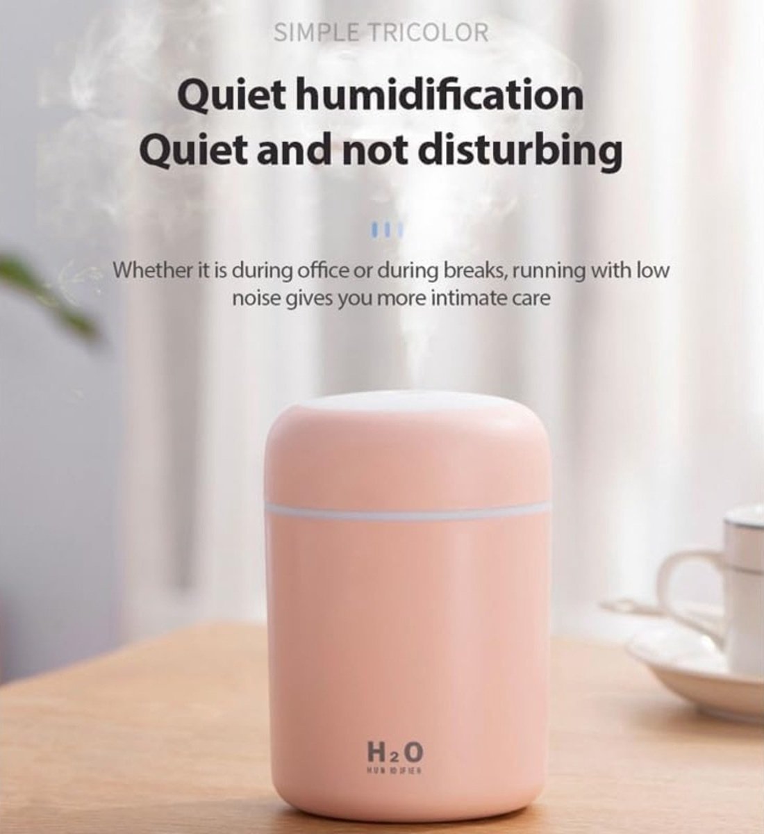 Mini Luchtbevochtiger Aroma Diffuser 300 ml Roze - Geurdiffuser Slaapkamer, Babykamer en Woonkamer - Geur Diffuser Geurverspreider Elektrisch voor Etherische Olie - Humidifier Vernevelaar Aromatherapie met LED Nachtlampje USB — cadeau in Wonen & Interieur - foto 5