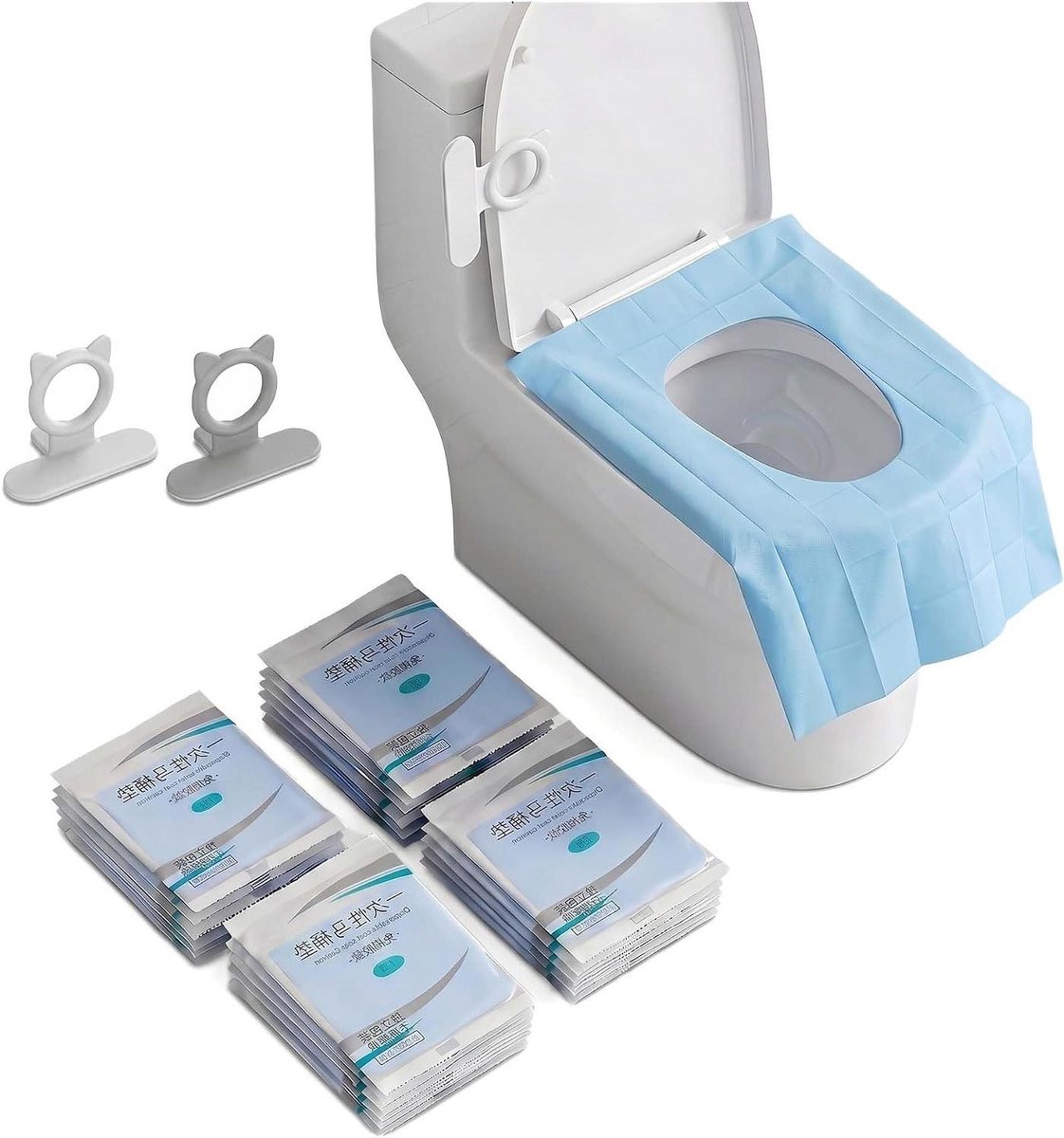 Wegwerp Toiletstoelhoezen - Toilet Brilhoezen - Hygiënisch Reizen - Waterdicht Antislip - 20 stuks - Stijl1