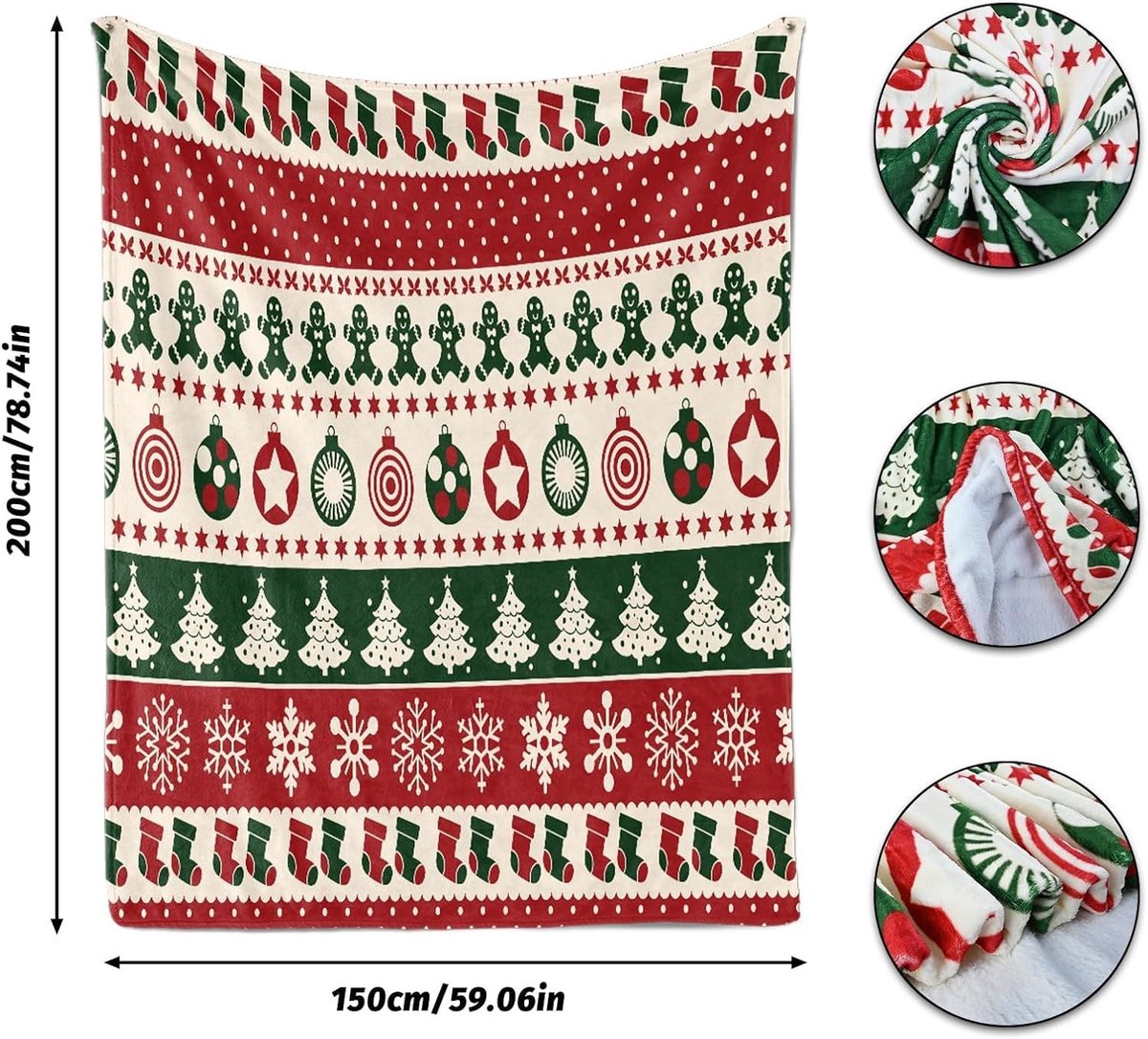Zachte en Warme Fleece Deken voor de Winter - Perfect voor Sofa en Kerst, 150x200cm voor Volwassenen en Kinderen