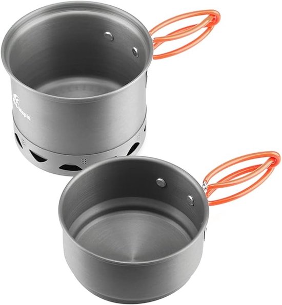 Opvouwbare kookset voor backpacken, 268 gram, met warmtewisselaar — afbeelding 3