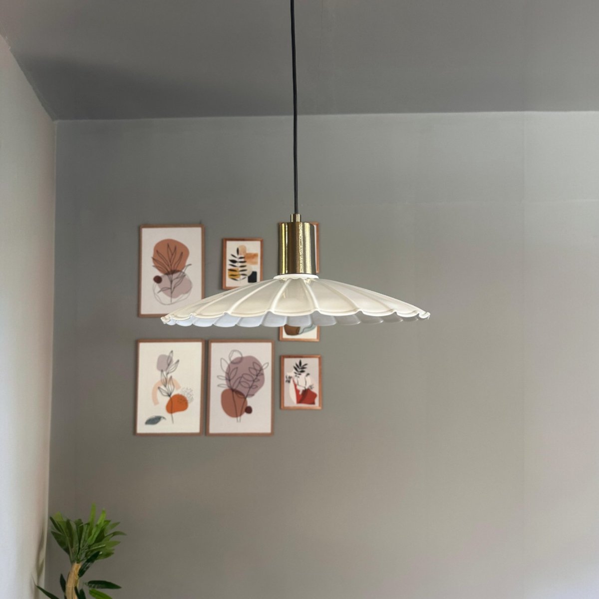Bamyum Risso hanglamp, industriële Modern stijl, Ø34 cm, wit metalen lamp