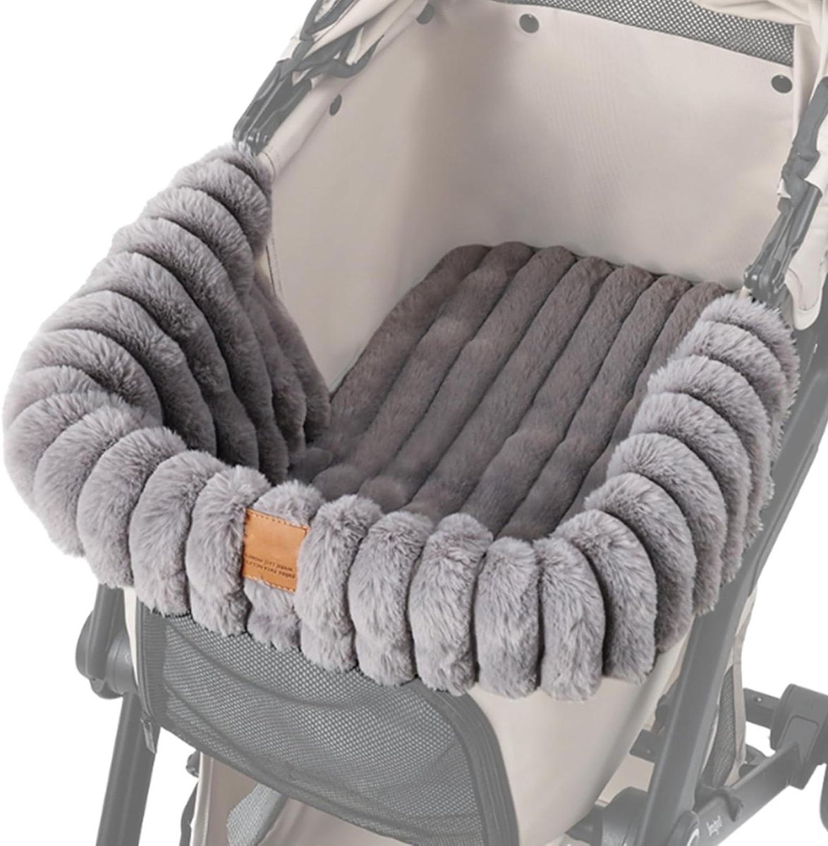 Huisdier Kinderwagen Mat - Hondenbuggy Dekje - Comfortabel Reizen - Magnetische Gesp - 53 x 32 x 23 cm - Grijs