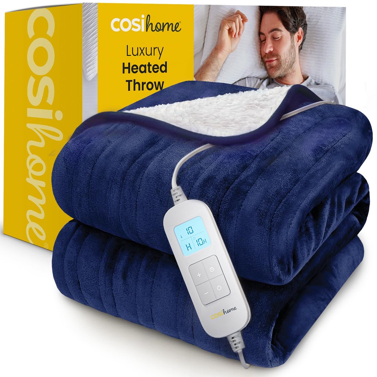 SnelShoppen - Luxe Elektrische Warmtedeken van Fleece & Sherpa Wol - 10 Temperatuurstanden, 10-Uurs Timer, Oververhittingsbeveiliging, Digitale Afstan