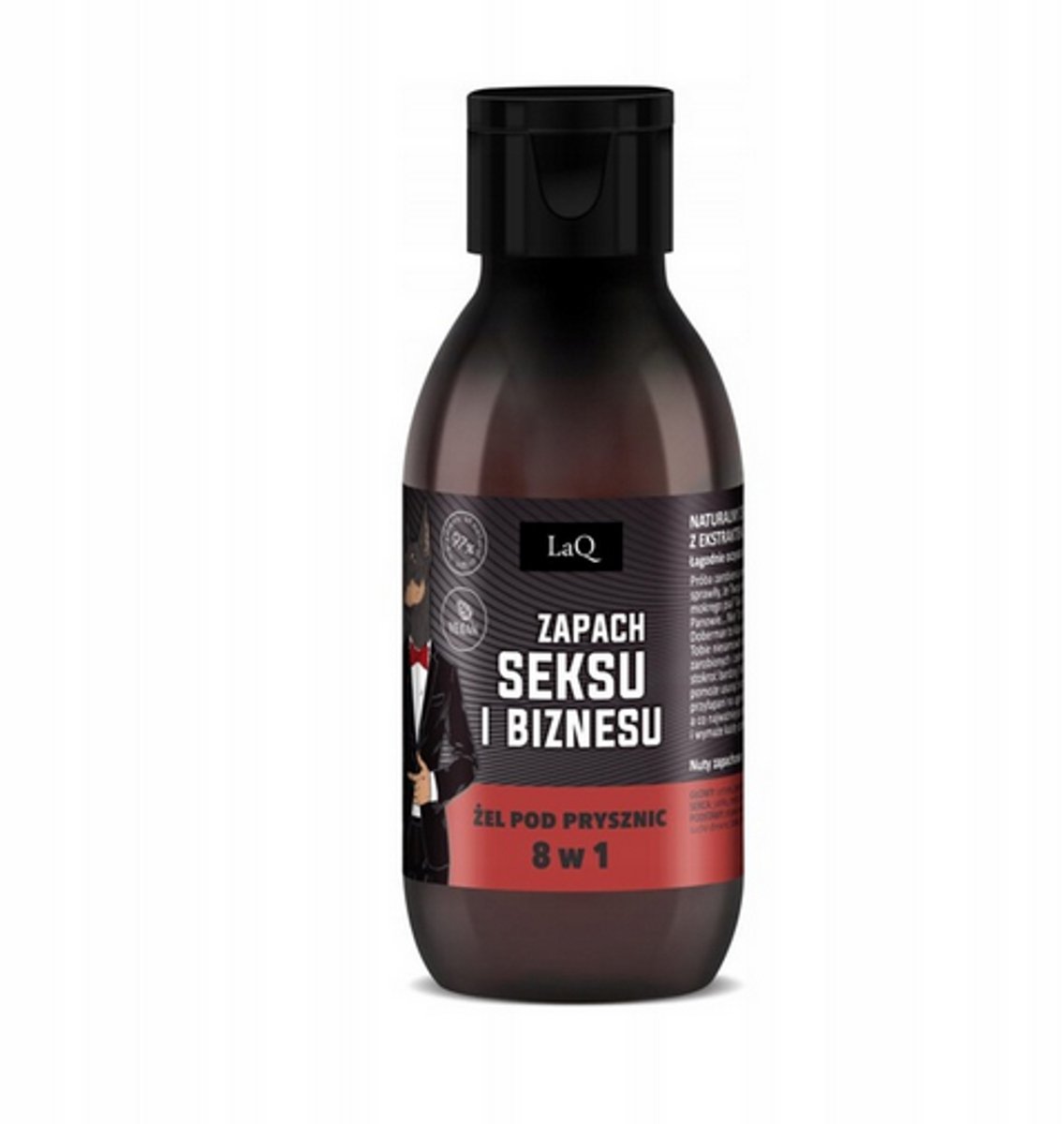 LaQ mannen douchegel 8-in-1 - natuurlijke douchegel - 100 ml, geur van seks en zaken