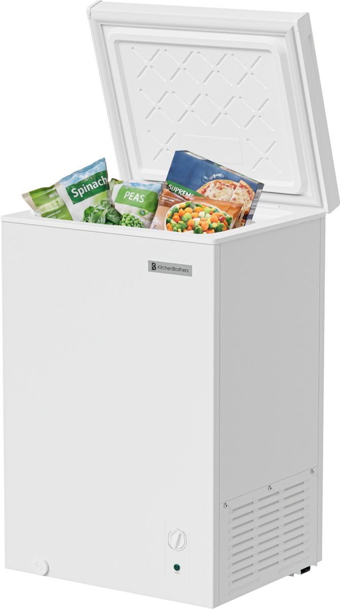 KitchenBrothers Vrieskist - 99L - Diepvrieskist - Vrijstaande Vriezer - Incl. Mand - Wit