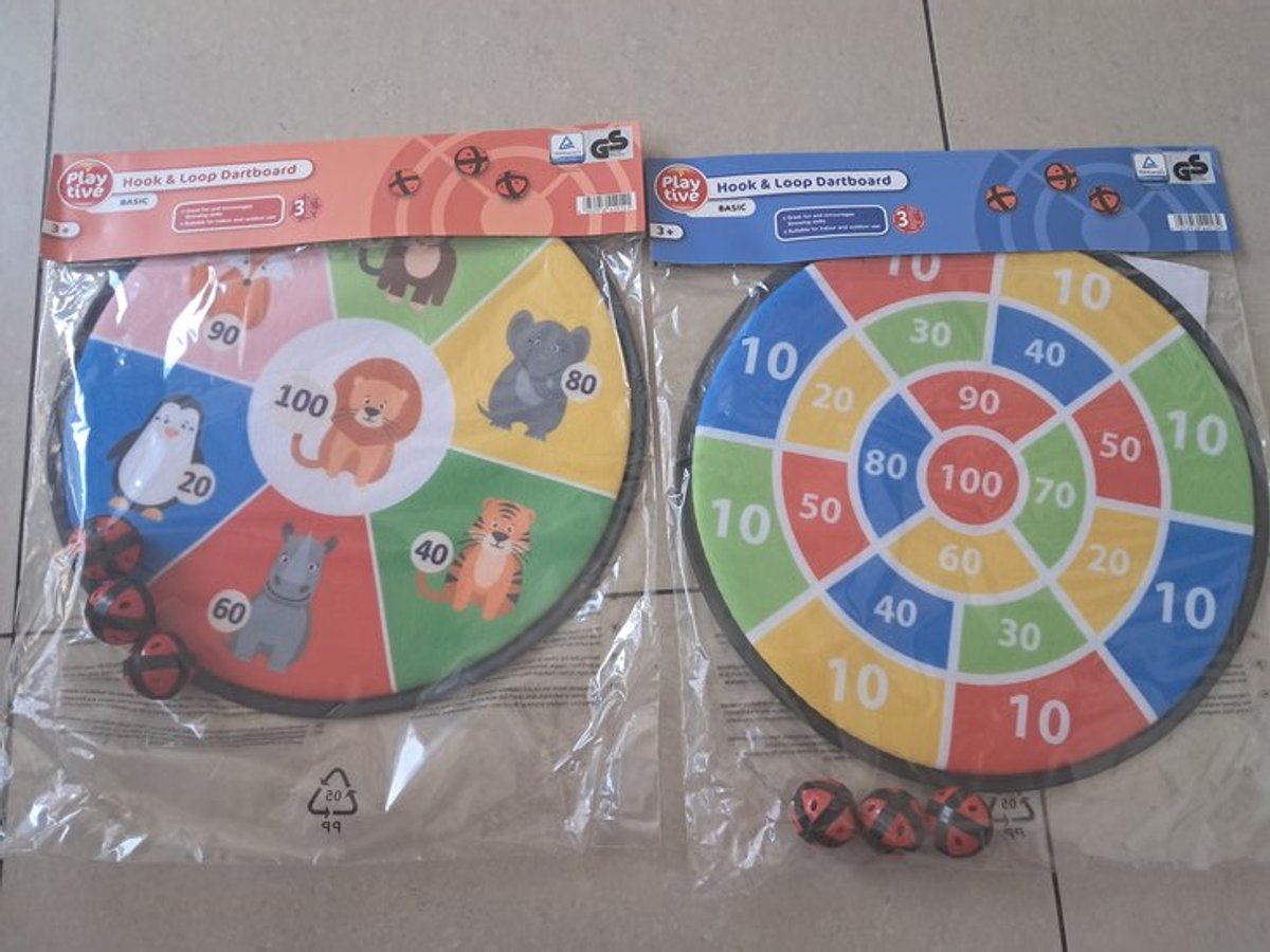 Playtive 2 stuks Dartbord met Klittenband / 2 verschillende / ca 37 cm