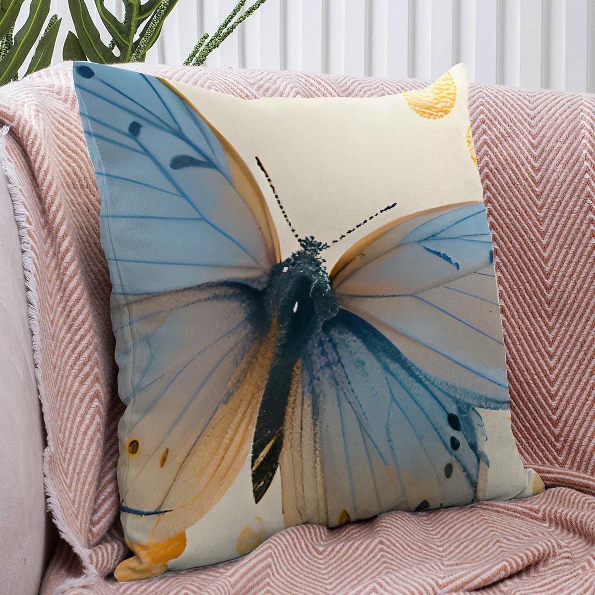 Darymex SATYNLOVE PREMIUM - Katoen Satijnen Kussensloop - 40x40 cm - Botanisch Plantenmotief - Digitale Druk - 100% Katoen - Met Blinde Rits