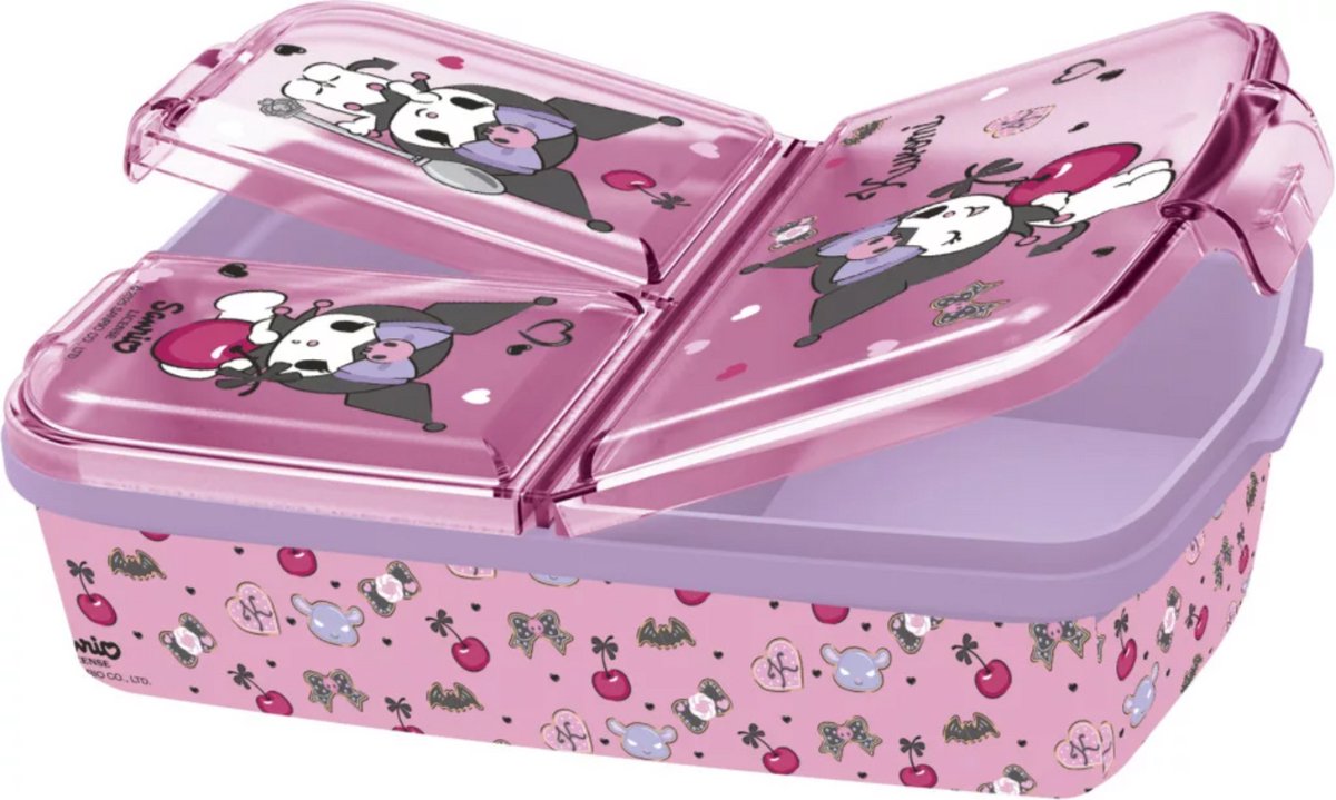 Hello Kitty Kuromi multi-compartiment lunchtrommel, brooddoos - Hello kitty broodtrommel