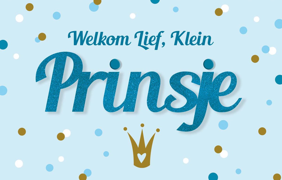 Wenskaart | 6 stuks | Foam 3D hoera, welkom lief, klein prinsje