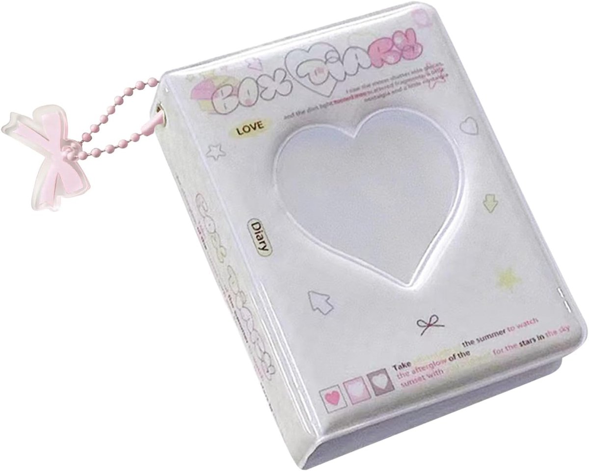 Kaarten Verzamelmap - 3 inch 40 Vakken Waterdicht Beschermend - Kaarten Display Map En Foto Houder Boek - Voor Enveloppen Fotokaarten Kaartjes Volwassenen Verzamelaars Fans Weergave Organisatie - wit en roze