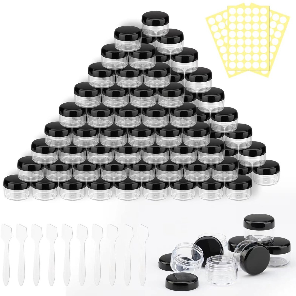 Omgoods - Set van 100 Lege Jars voor Cosmetica en Reizen