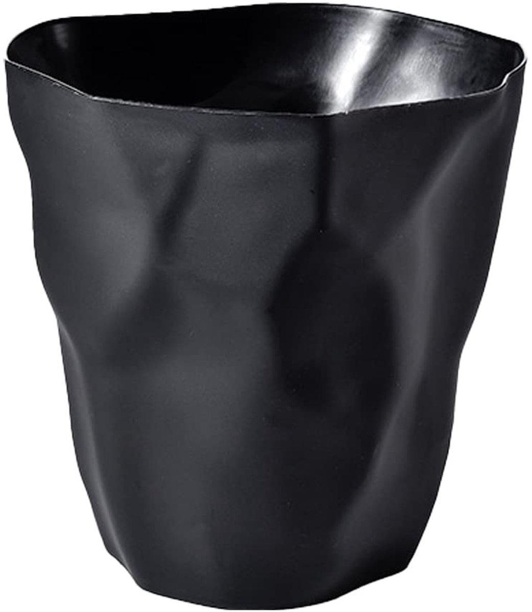 Omgoods- Prullenbak Milieuvriendelijk - Prullenbak Kantoor/Slaapkamer - Kunststof - Onregelmatig - Zwart - Compact Design - Vuilnisemmer