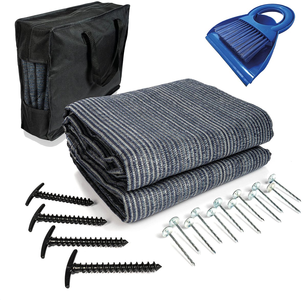 Omgoods - Tenttapijt 4 x 2,5 m van Hoogwaardige Polyethyleen met Draagtas en T-Pegs